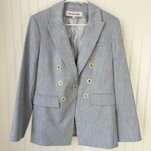 Veronica Beard Gaya Metallic Pinstripe Dickey Jacket Blue Size 12